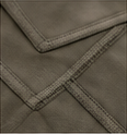 Close view of approved garment seam construction