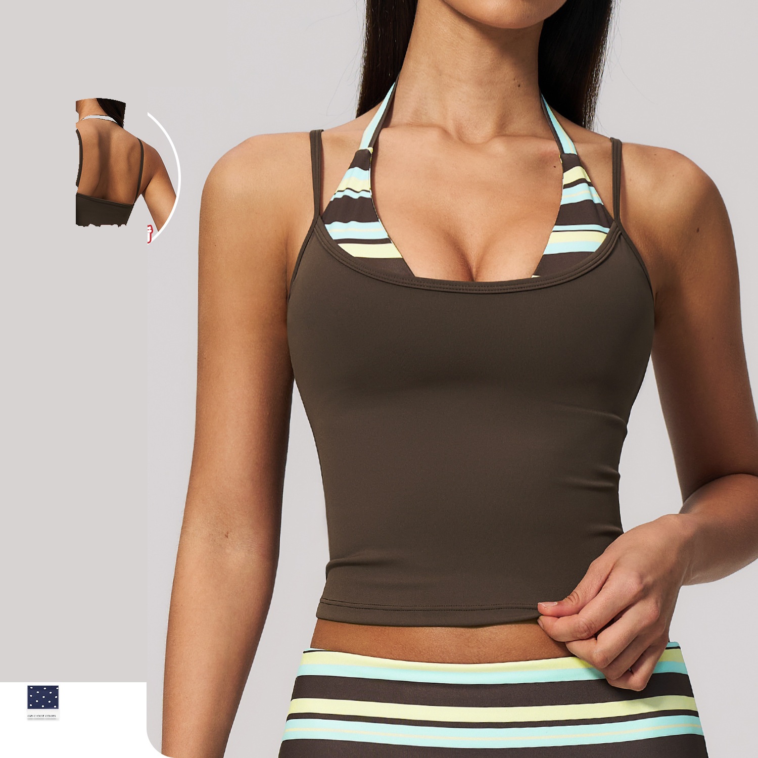 Women’s Colorblock Printed Sports Bra 4549 SS0077 product view 1